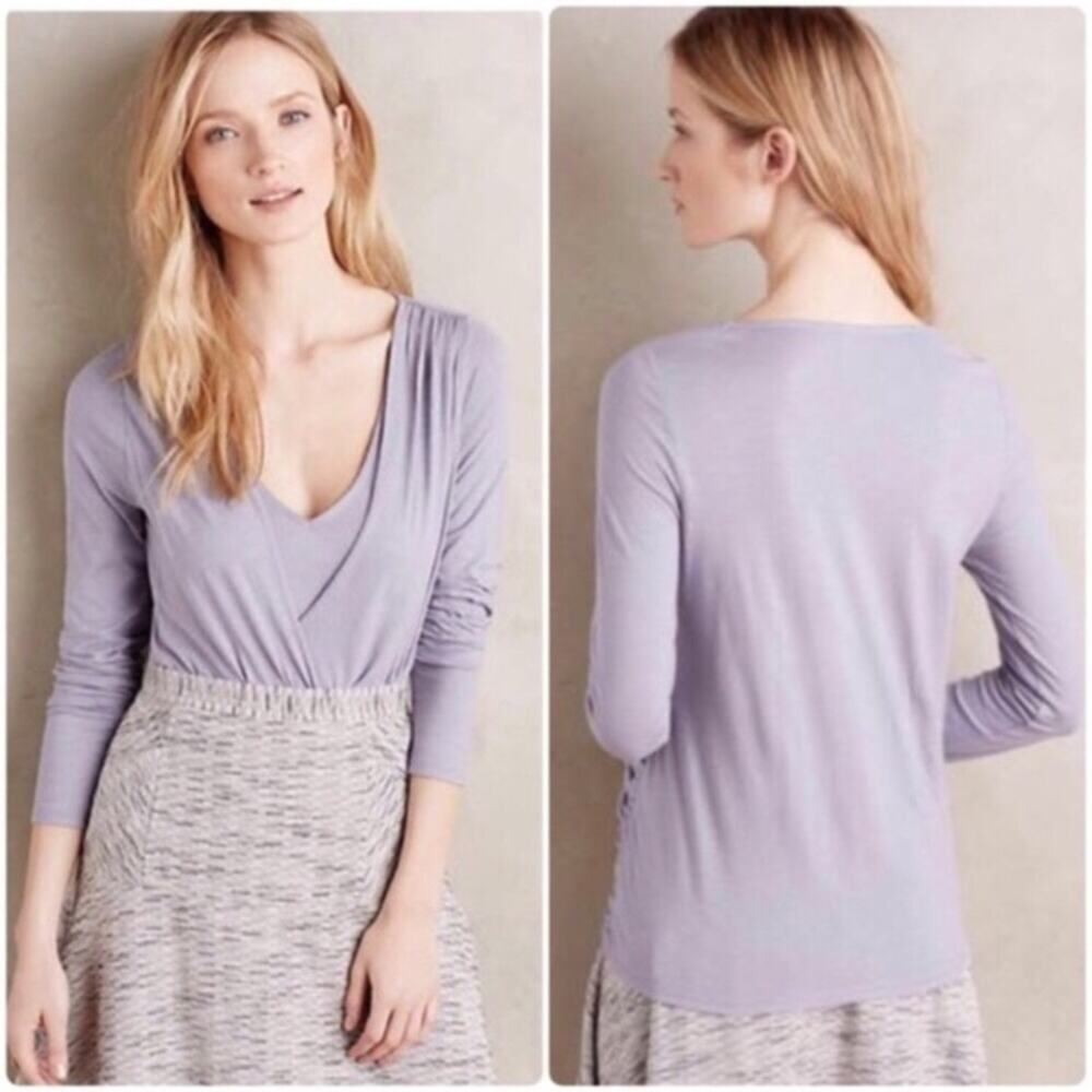 Anthropologie Akemi + Kin Cross-Wrap Lavender Top